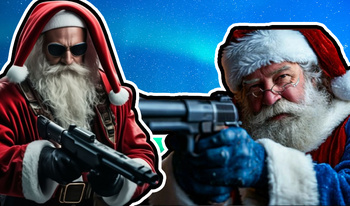 Red Santa vs Blue Santa: Front