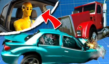 Crash tests of cars with airbags