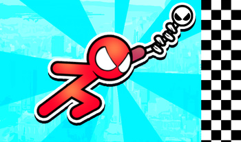 Super-herói aranha Stickman com gancho