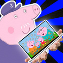 What's on Grandpa Peppa Pig's laptop?